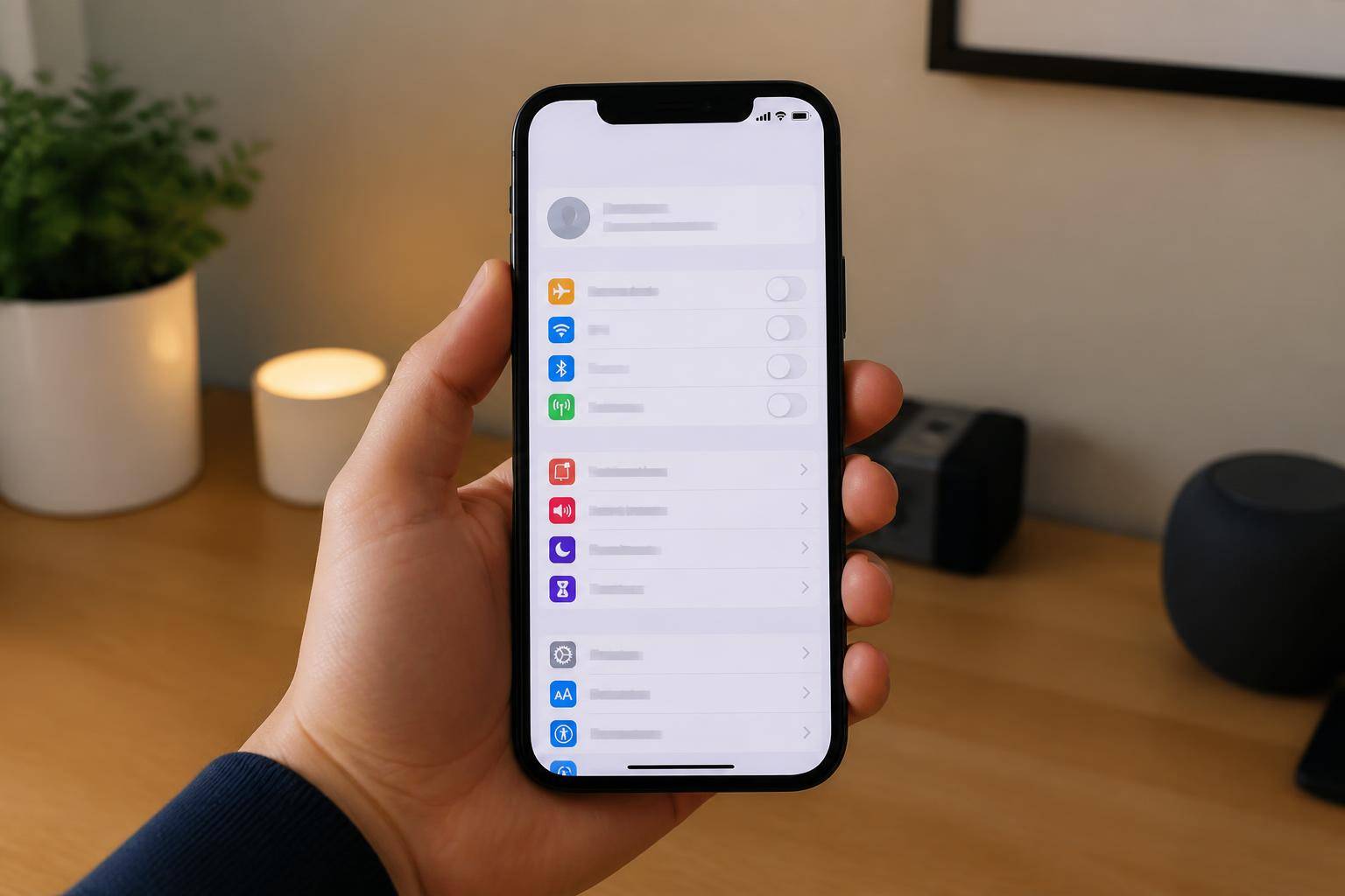 ajustes de iPhone